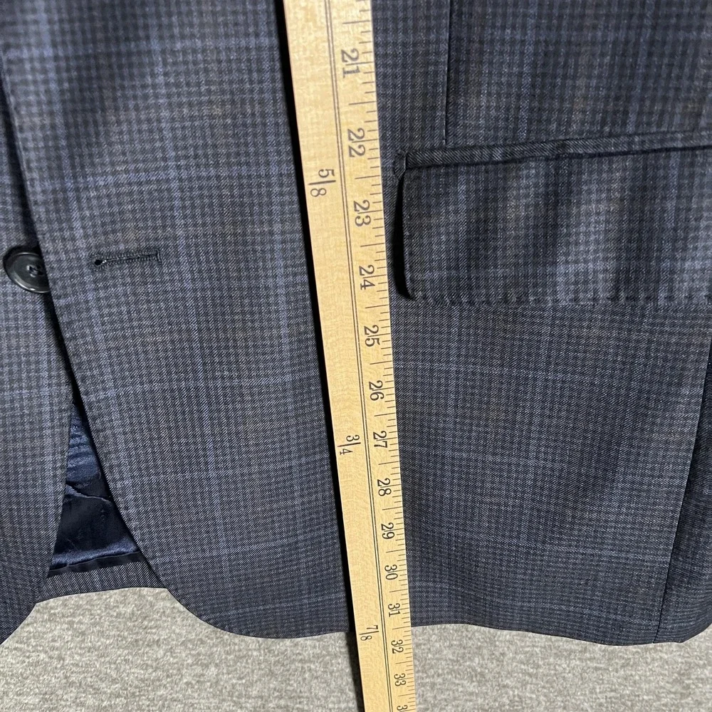 Reda Nordstrom Mens Shop Jacket Mens 44R Blue Check‎ Wool Sport Coat Made Italy